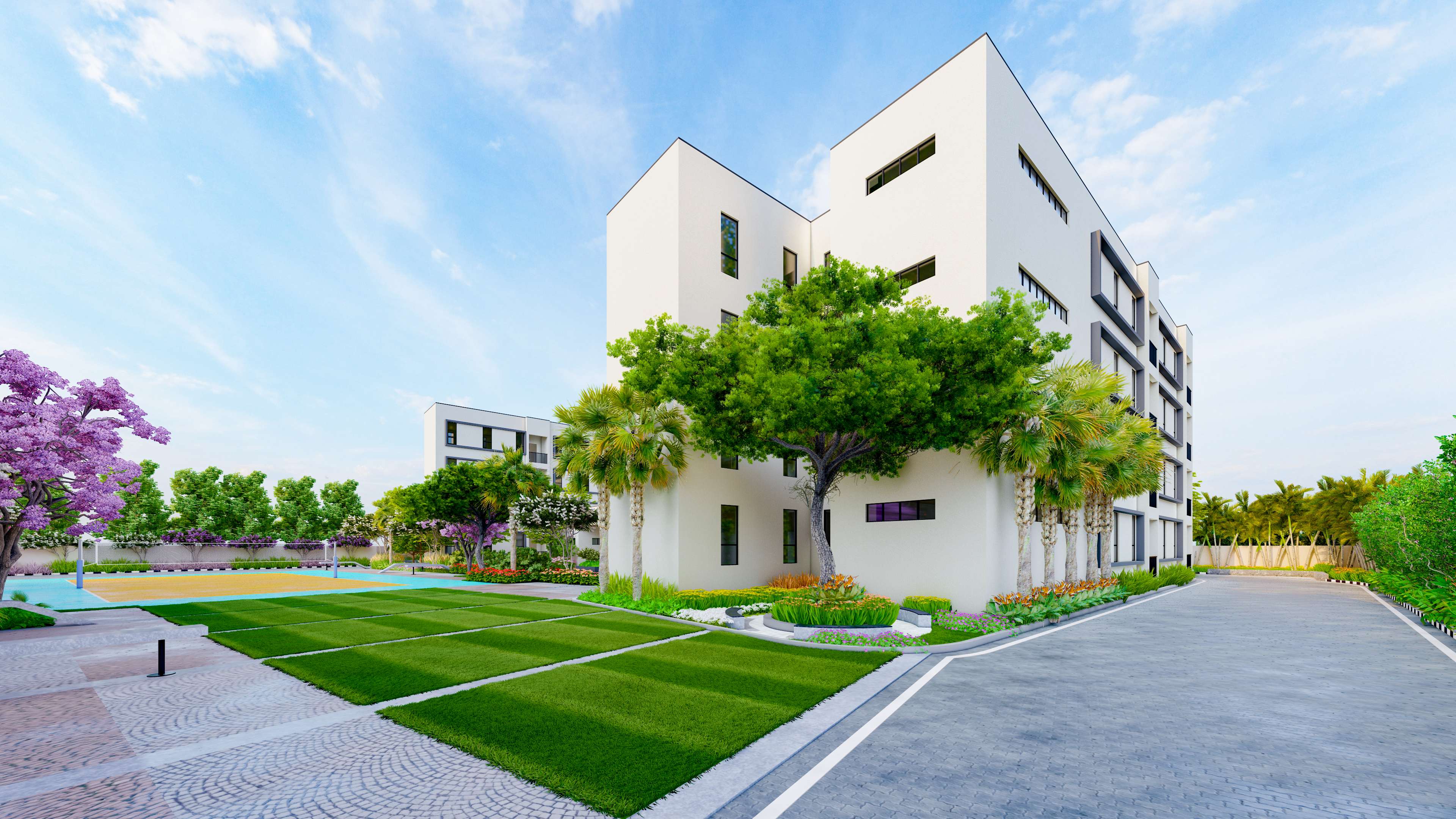 Academic blocks & sports courts