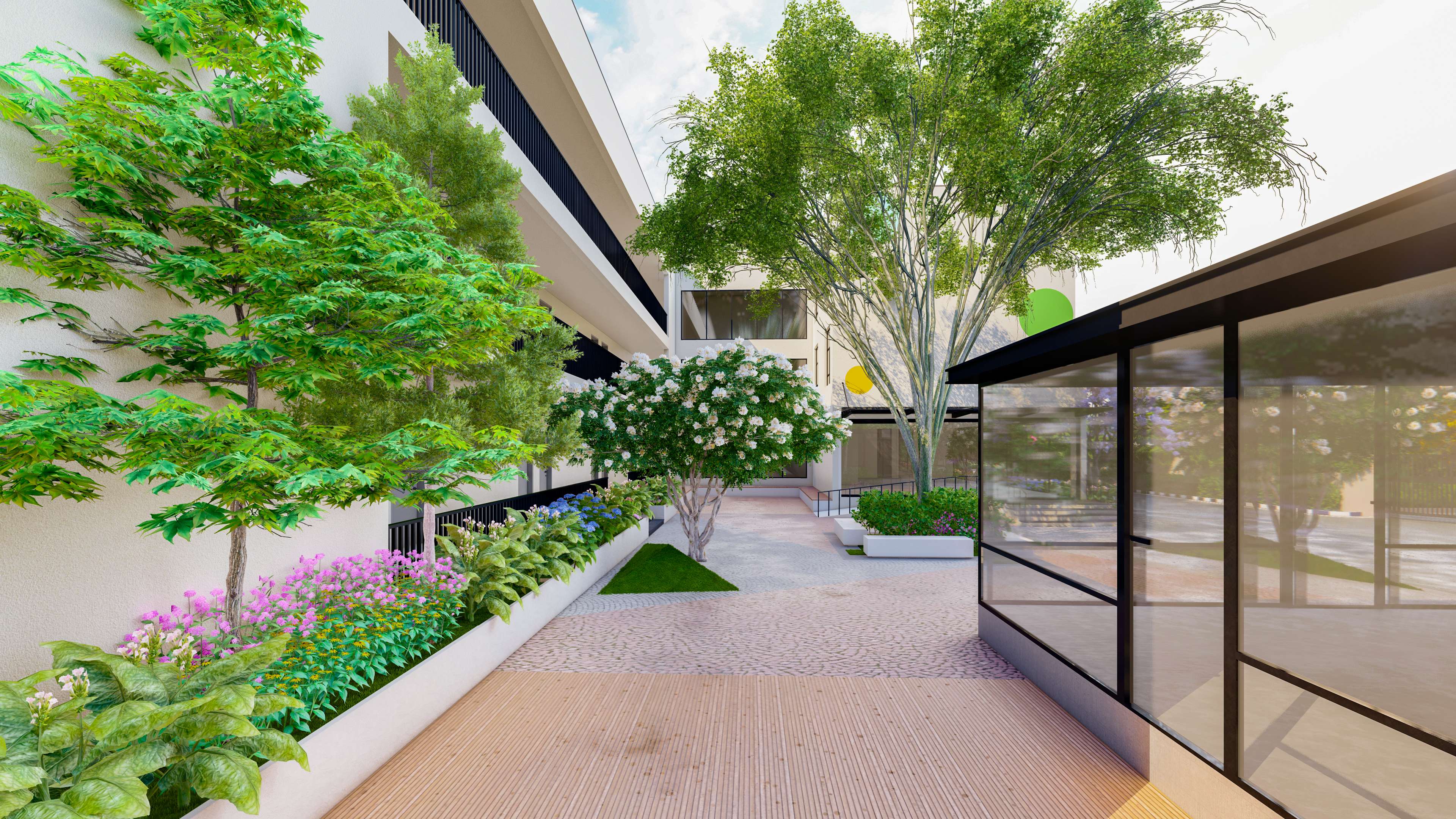 Landscaped courtyards