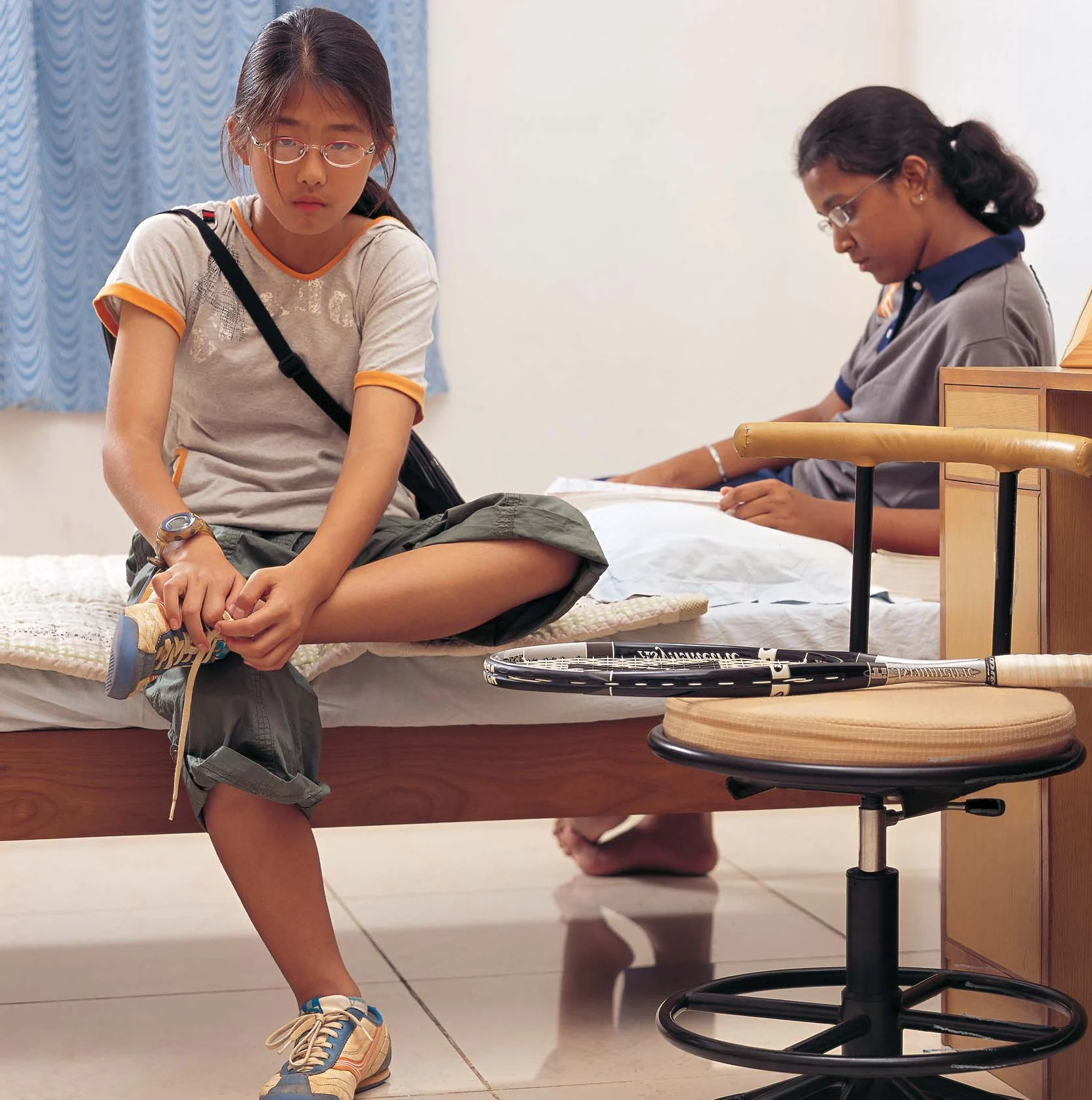 A student receiving attentive care at TVIS